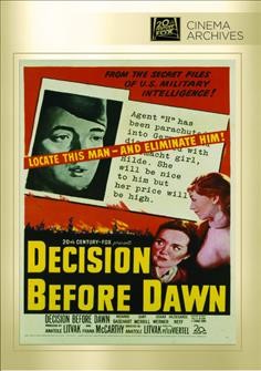 Decision before dawn [videorecording] / [presented by] Twentieth Century-Fox ; producers, Anatole Litvak, Frank McCarthy ; director, Anatole Litvak ; author, George Howe ; screenplay, Peter Viertel.